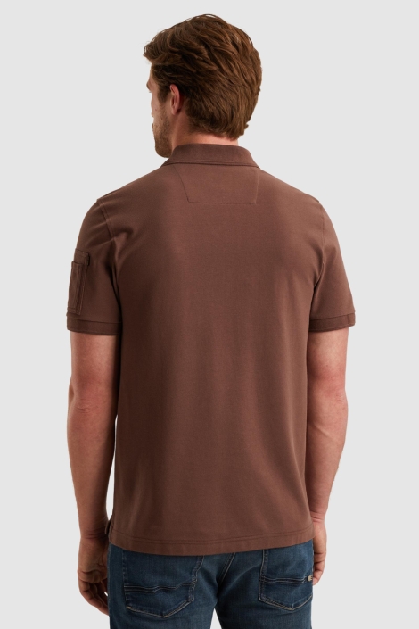 PME legend bordeaux heren polo | Model achteraanzicht