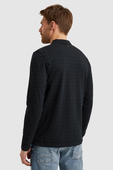 PME legend blauwe heren polo | Model achteraanzicht