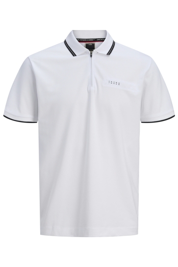 Jack & Jones JCOFUSION BRANDING POLO ZIP SS 12289953 Bright White