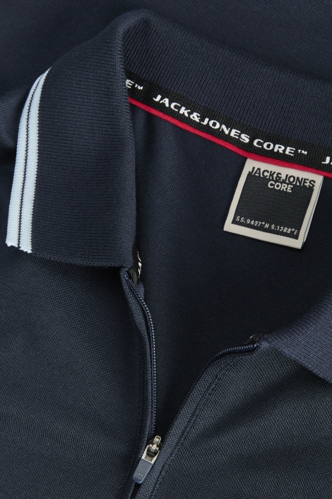 Jack & Jones blauwe heren polo | Close up