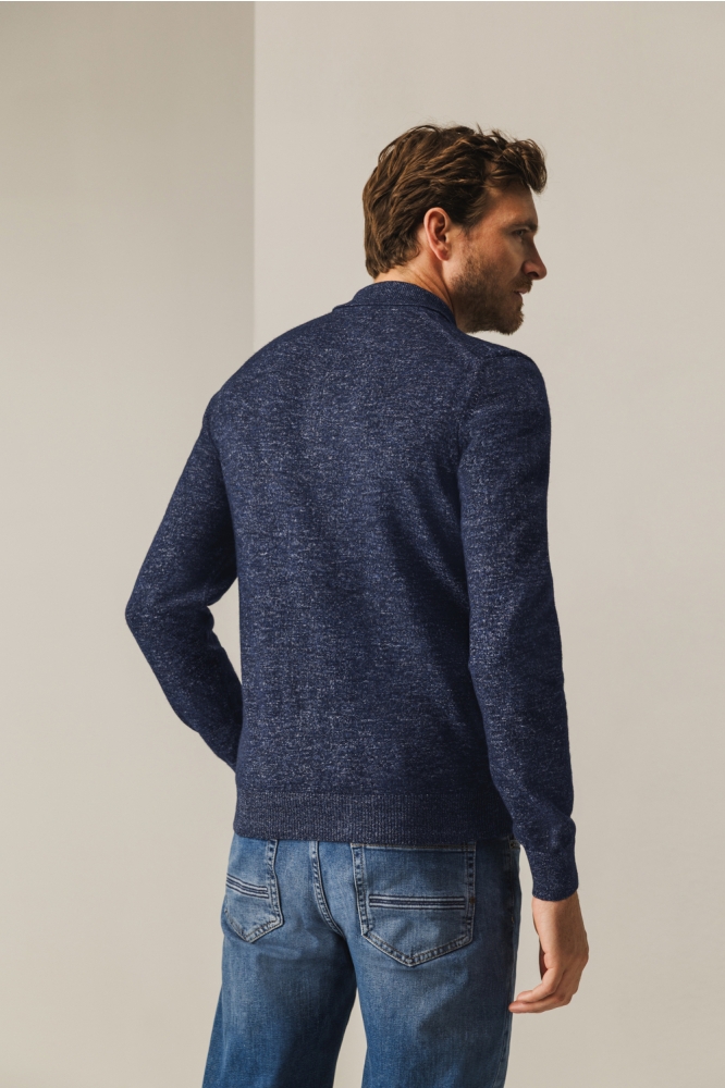 State of Art blauwe heren polo | Model achteraanzicht