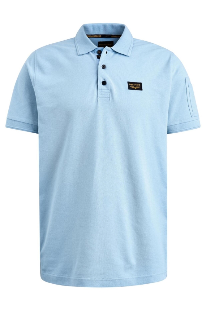 PME legend blauwe heren polo | Vooraanzicht