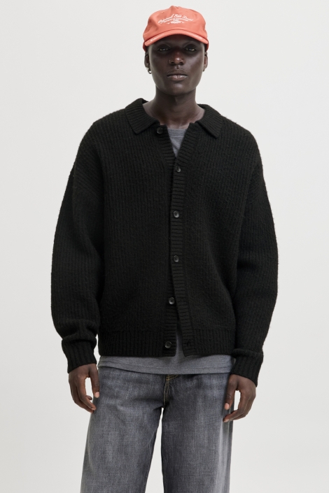 Jack & Jones zwarte heren vest | Model vooraanzicht