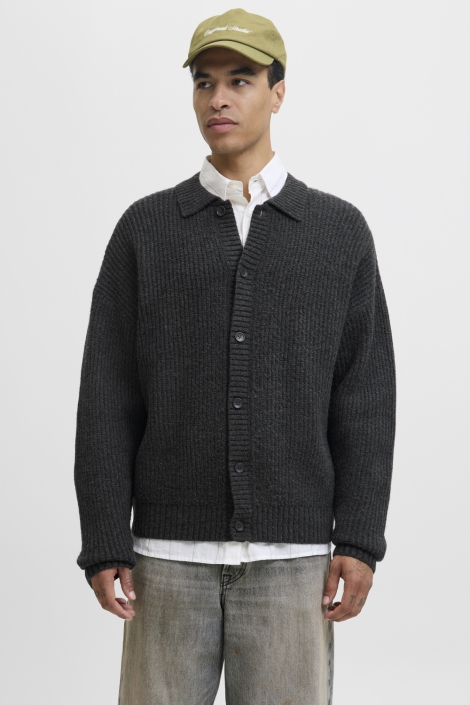 Jack & Jones grijze heren vest | Model vooraanzicht