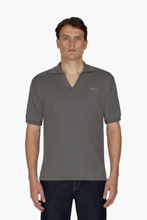 Cruyff grijze heren polo | Model vooraanzicht