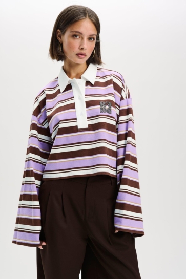 Refined Department Polo MUSE KNITTED CROPPED STRIPE POLO R2510825859 550 STRIPE