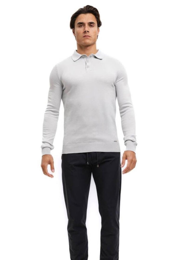 Malelions grijze heren polo | Model vooraanzicht