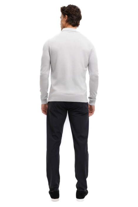 Malelions grijze heren polo | Model achteraanzicht
