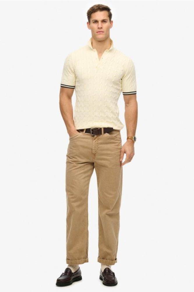 Superdry beige heren polo | Model