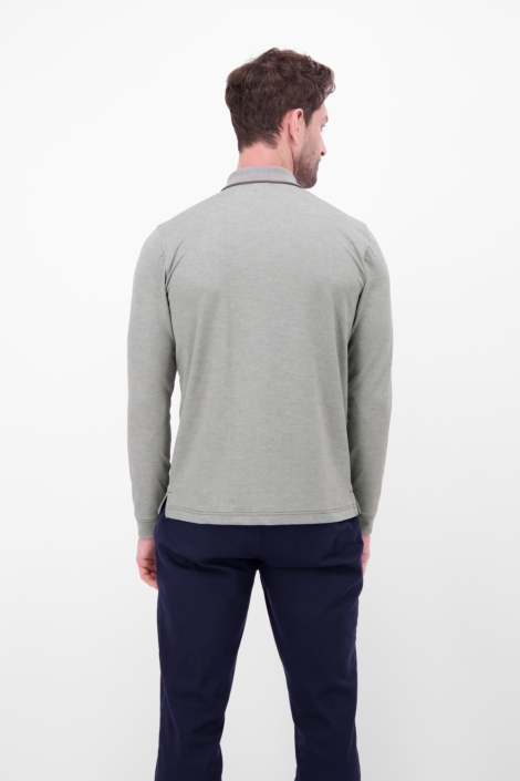 Lerros grijze heren polo | Model achteraanzicht