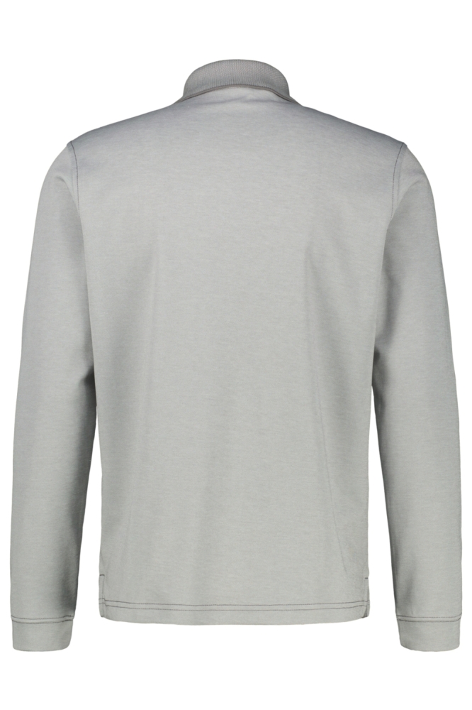 Lerros grijze heren polo | Achteraanzicht