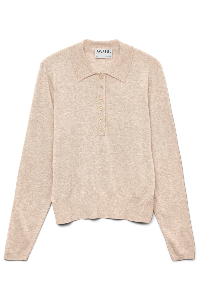 Vero Moda zand dames t-shirt | Vooraanzicht