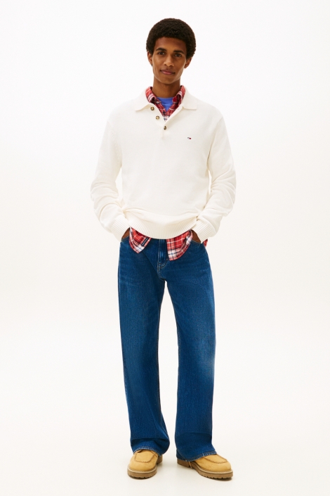 Tommy Jeans witte heren polo | Model