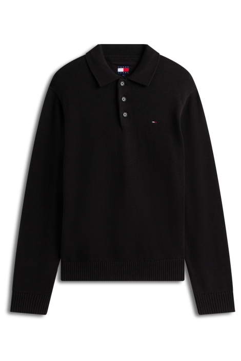 Tommy Jeans zwarte heren polo | Vooraanzicht