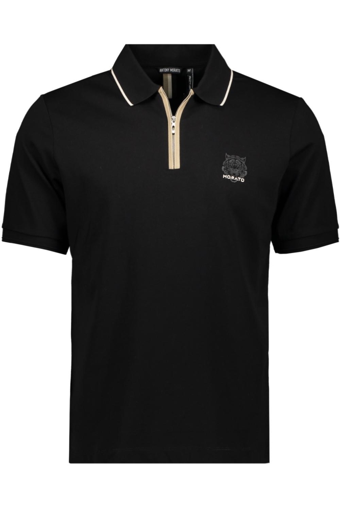 Antony Morato zwarte heren polo | Vooraanzicht