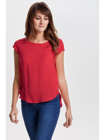 Only T-shirt onlVIC S/S SOLID TOP NOOS WVN 15142784 High Risk Red