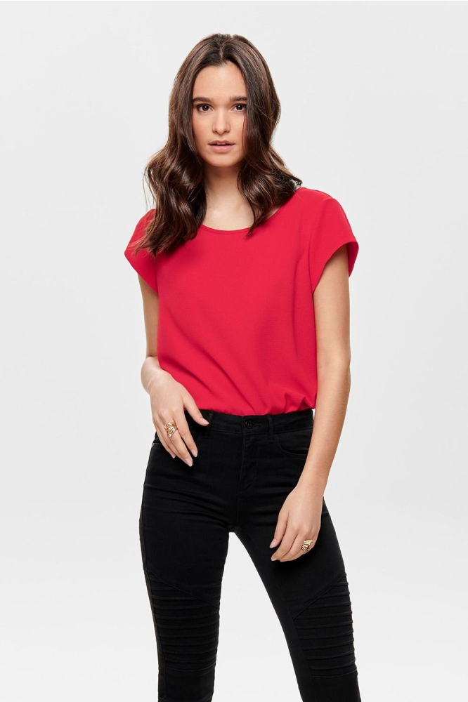 onlVIC S/S SOLID TOP NOOS WVN 15142784 High Risk Red