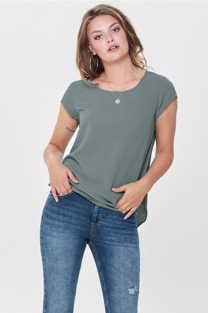 onlVIC S/S SOLID TOP NOOS WVN 15142784 Balsam Green