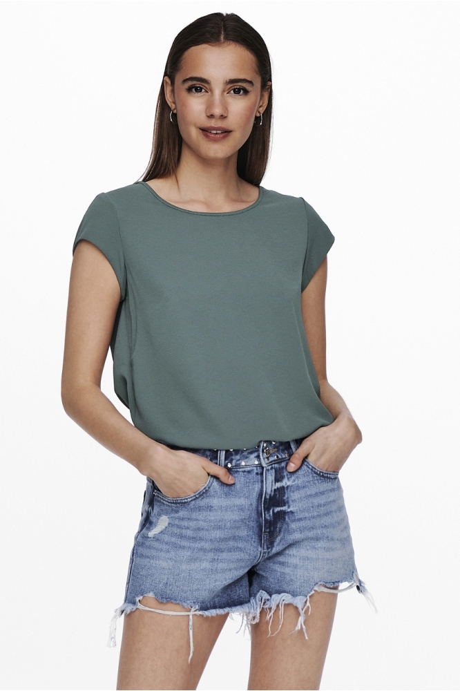 onlVIC S/S SOLID TOP NOOS WVN 15142784 Balsam Green