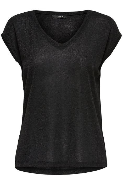 Only zwarte dames t-shirt | Vooraanzicht