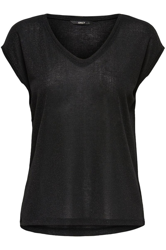 Only zwarte dames t-shirt | Vooraanzicht