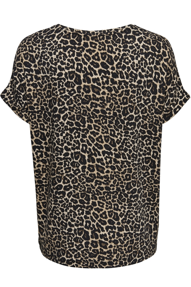 Only beige dames t-shirt | Achteraanzicht