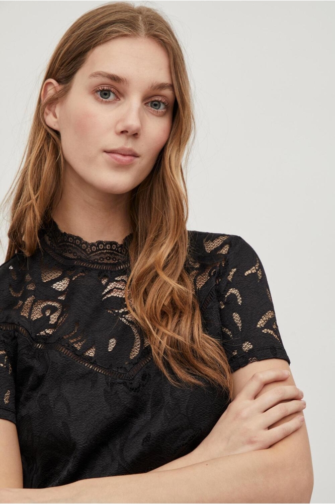 VISTASIA LACE S/S TOP - NOOS 14049852 Black