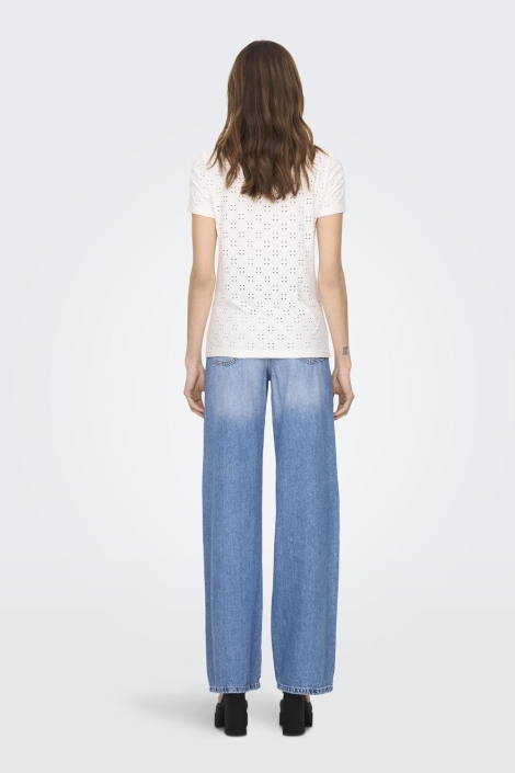 Jacqueline de Yong witte dames t-shirt | Model achteraanzicht
