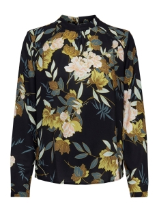ONLNEW MALLORY AOP L/S BLOUSE WVN 15154629 Black/FAYE FLOWE