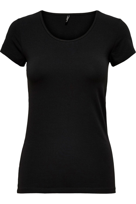 Only zwarte dames t-shirt | Vooraanzicht
