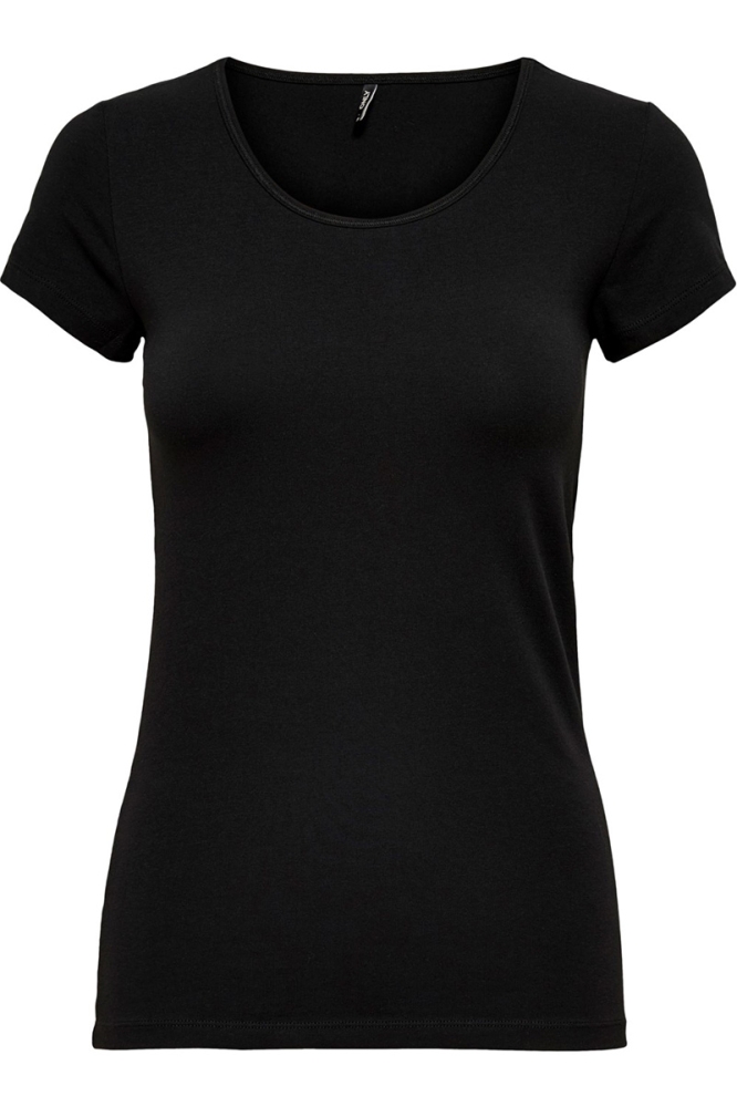 Only zwarte dames t-shirt | Vooraanzicht