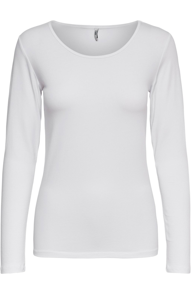 ONLLIVE LOVE L/S O-NECK TOP NOOS JR 15204712 White