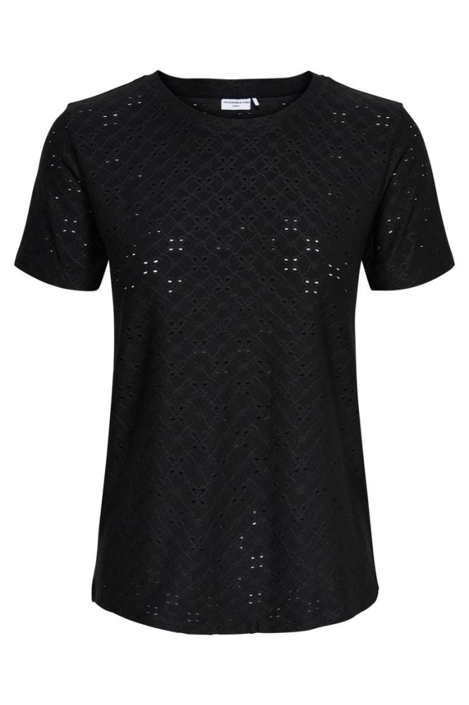 Jacqueline de Yong zwarte dames t-shirt | Vooraanzicht