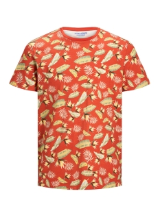 JORTROPIC AOP TEE SS CREW NECK 12164426 Chili/SLIM