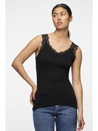 Pieces Top PCBARBERA LACE TOP NOOS 17106017 Black