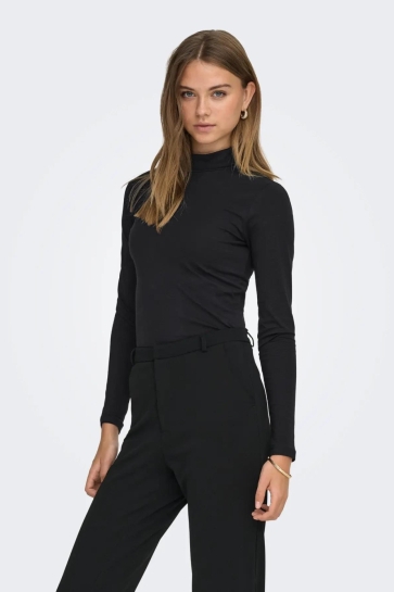 Jacqueline de Yong T-shirt JDYAVA NEW LIFE TURTLENECK TOP JRS 15211083 Black