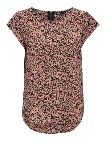 Only T-shirt ONLVIC SS AOP TOP NOOS WVN 15161116 BLACK/SCARLET NE
