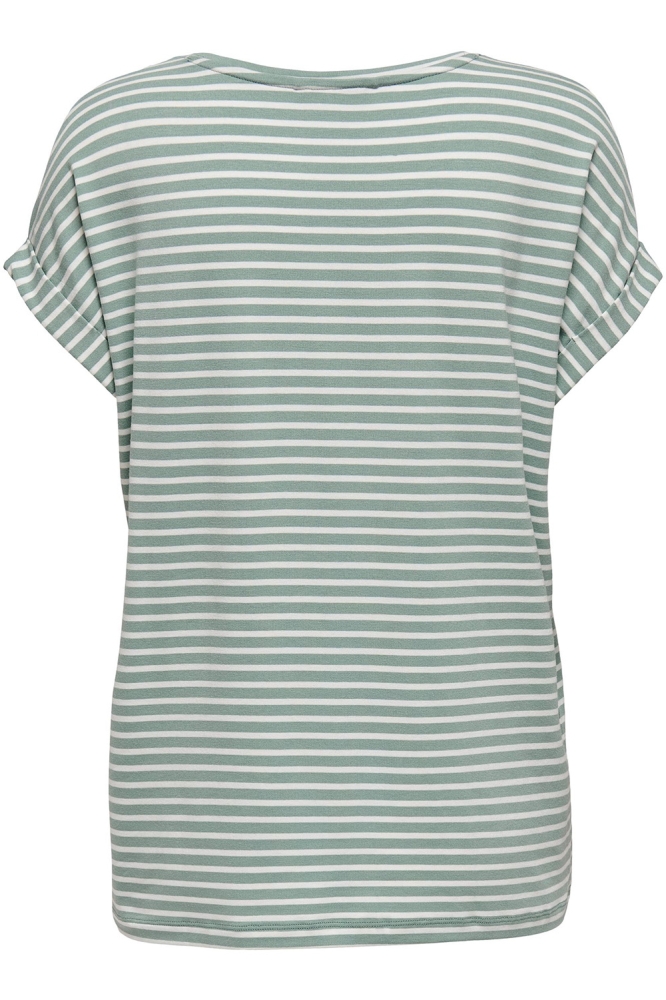 ONLMOSTER STRIPE S/S O-NECK TOP JRS 15206243 Jadeite/CLOUD DANC