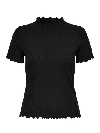 Only T-shirt ONLEMMA S/S HIGHNECK TOP NOOS JRS 15224967 BLACK
