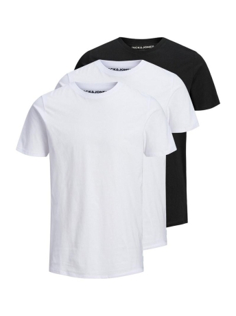 Jack & Jones T-shirt JJEORGANIC BASIC TEE SS O-NECK 3PK 12191759 Black/ 2White