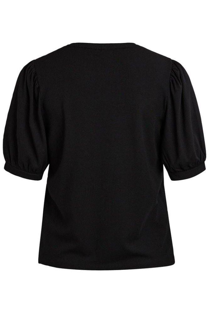 Object zwarte dames t-shirt | Achteraanzicht