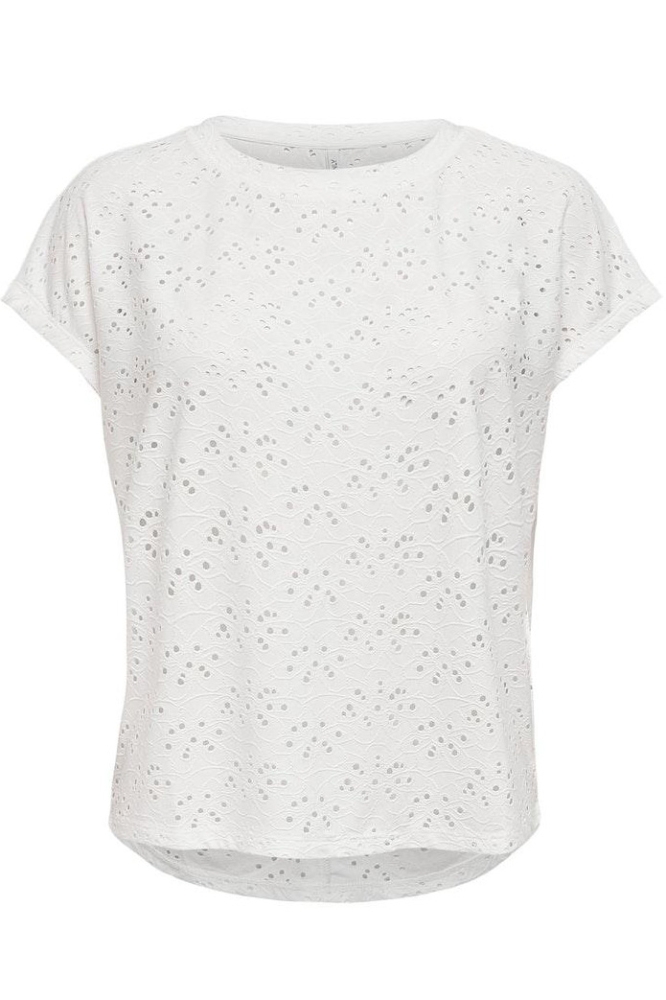 Only witte dames t-shirt | Vooraanzicht