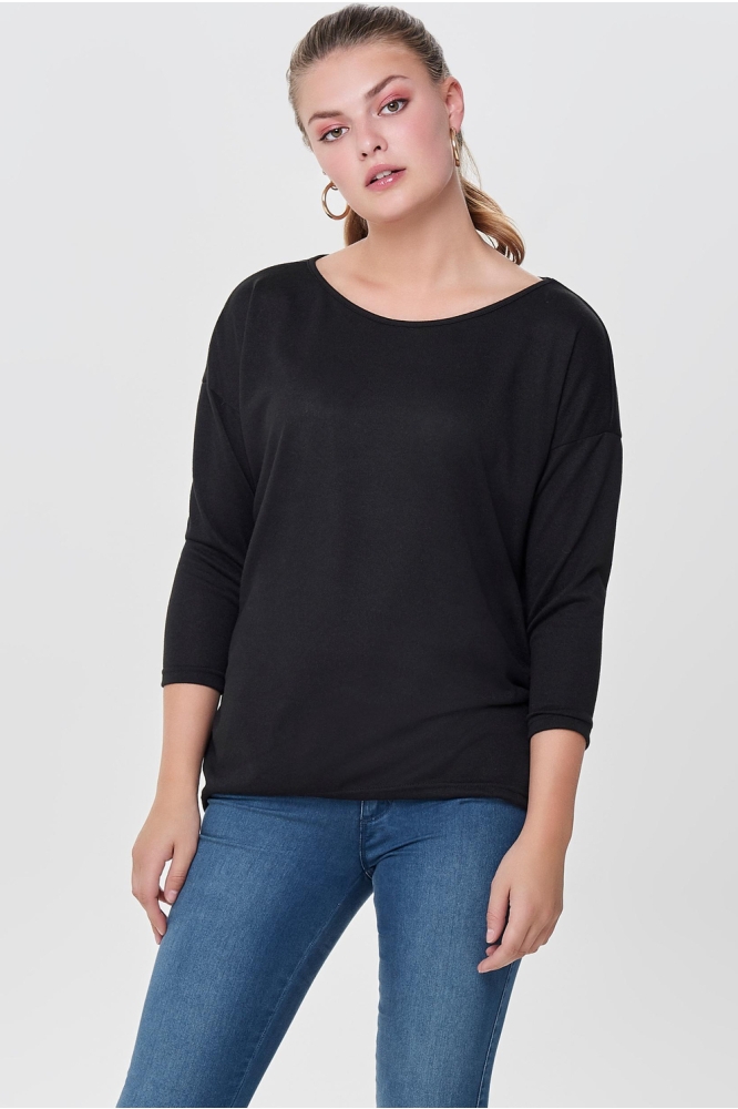only black 15124402 trui jrs onlelcos 4/5 solid noos top