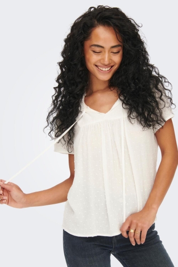 Jacqueline de Yong T-shirt JDYLIMA LIFE S/S TOP WVN 15207809 CLOUD DANCER