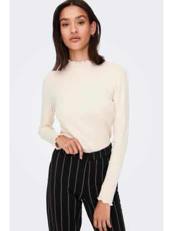 Jacqueline de Yong T-shirt JDYFRANSISKA L/S HIGHNECK TOP JRS NOOS 15228065 WHITECAP GRAY