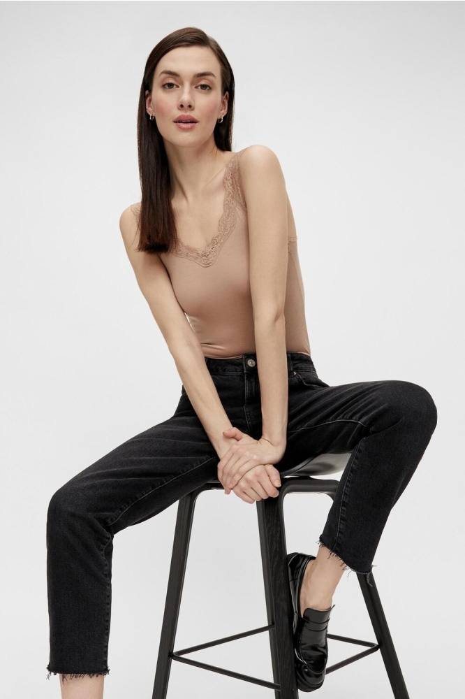 Pieces taupe dames top