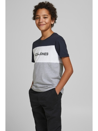 Jack & Jones Junior T-shirt JJELOGO BLOCKING TEE SS NOOS JNR 12174282 Navy Blazer