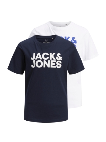 Jack & Jones Junior T-shirt JJECORP LOGO TEE SS CREW NE 2PK NOO 12199947 Navy Blazer