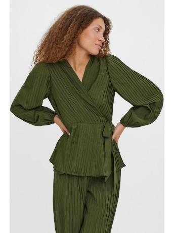 Vero Moda Blouse VMCARRIE LS V-NECK WRAP TOP VMA 10279361 RIFLE GREEN