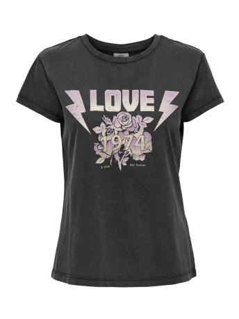 Jacqueline de Yong T-shirt JDYFAROCK S/S PRINT TOP JRS 15201027 BLACK/LOVE